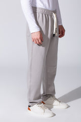 Men's Tomato Wide Leg Sweatpants With Elastic Waist And Back Pocket
