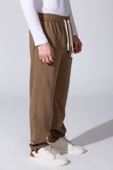 Men's Tomato Wide Leg Sweatpants With Elastic Waist And Back Pocket
