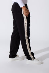 Men's Tomato Oversized Sweatpants With Elastic Waistband And Side Stripe