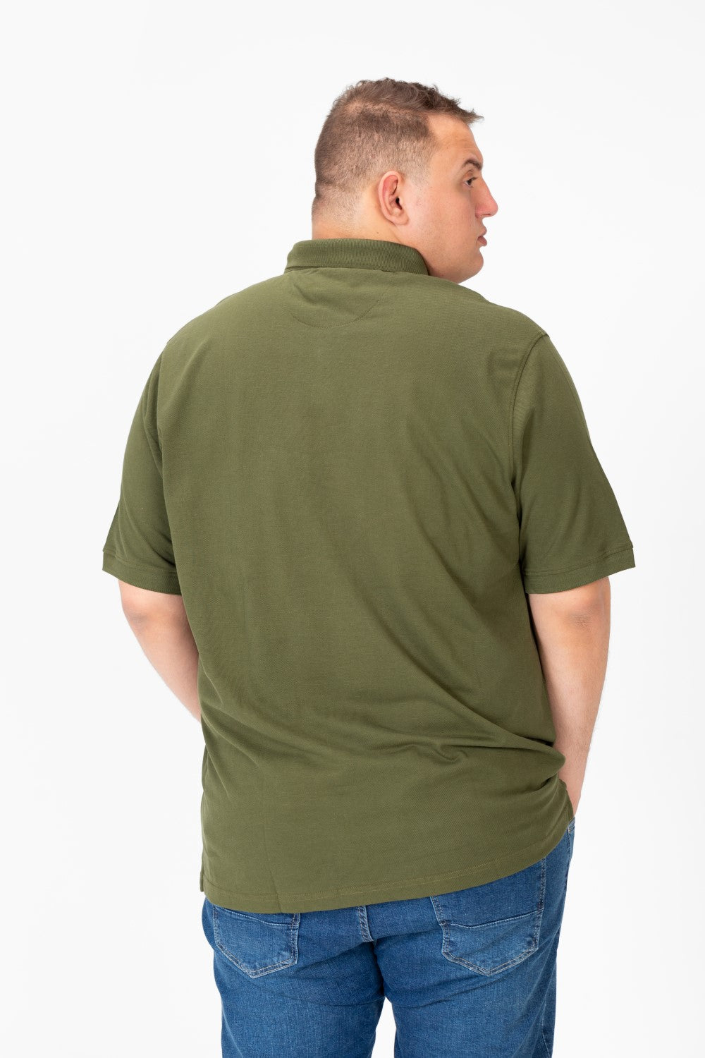 Tomato Store Men's Big Size Printed Half Sleeve Polo T-Shirt - Back View