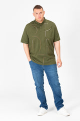 Men's Big Size Printed Half Sleeve Polo T-Shirt