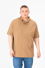 Men's Big Size Printed Half Sleeve Polo T-Shirt