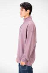 Men's Plain Oversize Sweatshirt With Half Zipper