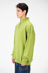 Men's Plain Oversize Sweatshirt With Half Zipper
