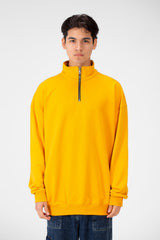 Men's Plain Oversize Sweatshirt With Half Zipper