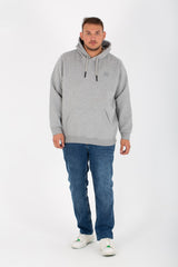 Men's Big Size Slim Fit Hoodie Made Of Comfort Melton Padded Front Printed Sweatshirt