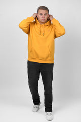 Men's Big Size Slim Fit Hoodie Made Of Comfort Melton Padded Front Printed Sweatshirt