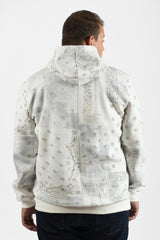 Men's Big Size Hooded Melton Padded Basic Hoodie With Unique Pattern Sweatshirt