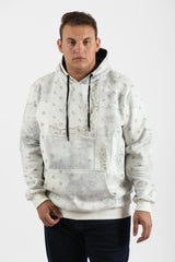 Men's Big Size Hooded Melton Padded Basic Hoodie With Unique Pattern Sweatshirt