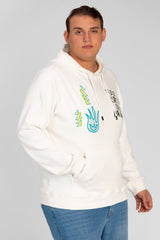 Men's Big Size Printed Sweatshirt With Kangaroo Pocket