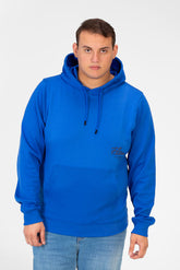 Men's Big Size Hoodie Sweatshirt with Graphic Print and Kangaroo Pocket
