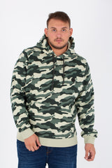 Men's Big Size Army Hoodie Sweatshirt With Full Print And Melton Material