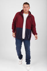 سويت شيرت رجالي Slim Fit مبطن بسحاب كامل من ميلتون ناعم متعدد الألوان مقاس كبير