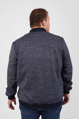 Men's Big Size Full Zipper Padded Basic Melton High Neck Sweatshirt With Unique Style
