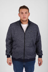 Men's Big Size Full Zipper Padded Basic Melton High Neck Sweatshirt With Unique Style