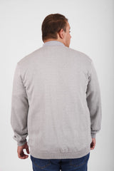 Men's Big Size Full Zipper Padded Basic Melton High Neck Sweatshirt With Unique Style