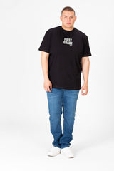 تي شيرت رجالي مطبوع بأكمام قصيرة ومقاس كبير