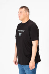 تي شيرت رجالي مطبوع برقبة دائرية مقاس كبير