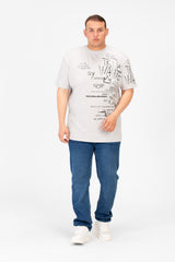 Men's Big Size Printed Round Neck Short Sleeve T-shirt