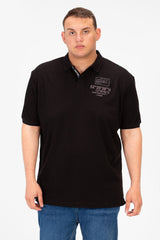 تي شيرت بولو رجالي مطبوع بأكمام قصيرة ومقاس كبير