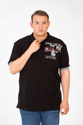 Men's Big Size Printed Polo T-Shirt With Short Sleeves In High Quality Material