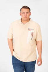 Men's Big Size Polo Short Sleeves T-Shirt Front Printed
