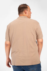 Men's Big Size Polo T-Shirt With Basic Details Short Sleeves Half Zip