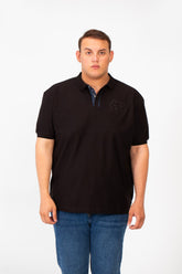 Men's Tomato Big Size Short Sleeve Polo T-Shirt With Half Buttons Front