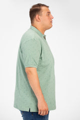 Men's Big Size Jakar Printed Polo T-Shirt Short Sleeves
