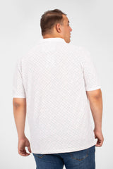 Men's Big Size Jakar Printed Polo T-Shirt Short Sleeves