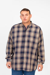 Men's Big Size Check Long Sleeves Shirt