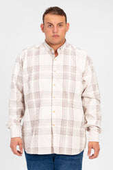 Men's Big size check Shirt With Collar And Long Sleeves