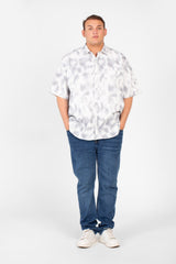 Men's Big Size Short Sleeve Tie Dye Shirt With Front Pocket