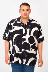 Men's Big Size Summer Short Sleeved Full Print Shirt Made Of Practical And Comfortable Material