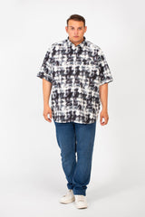 Men's Big Size Checked Printed Half Sleeved Shirt With Front Pocket