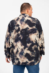 Men's Big Size Jakar Printed Long Sleeve Shirt