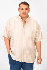 Men's Big Size Half Sleeve Striped Breathable Shirt