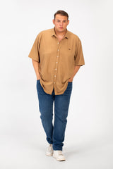 Men's Big Size Half Sleeved Basic Shirt In Comfortable Breathable Fabric