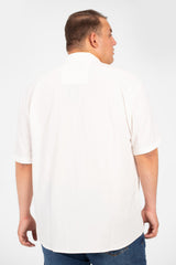 Men's Big Size Basic Short Sleeves Shirt With Collar And Front Pocket