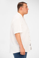 Men's Big Size Basic Short Sleeves Shirt With Collar And Front Pocket