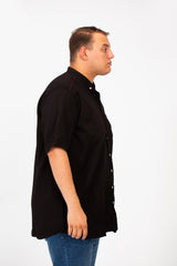 Men's Big Size Basic Short Sleeve Shirt With Front Pocket