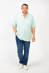 Men's Big Size Basic Short Sleeve Shirt With Front Pocket