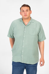 Men's Big Size Basic Plain Shirt With Comfortable Summer Fabric And Short Sleeves