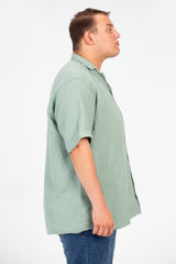 Men's Big Size Basic Plain Shirt With Comfortable Summer Fabric And Short Sleeves