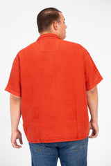 Men's Big Size Basic Plain Shirt With Comfortable Summer Fabric And Short Sleeves
