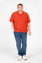 Men's Big Size Basic Plain Shirt With Comfortable Summer Fabric And Short Sleeves