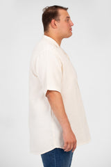 Men's Big Size Basic Plain Shirt With Comfortable Summer Fabric And Short Sleeves