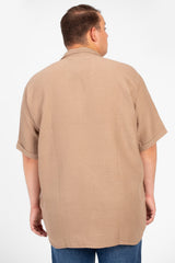 Men's Big Size Basic Plain Shirt With Comfortable Summer Fabric And Short Sleeves