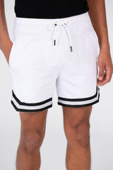 Men's Melton Short With A Print On The Front And Elastic In The Middle