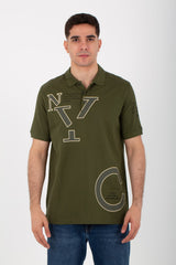 Men's Polo Printed Comfortable T-shirt With Collar And Short Sleeves